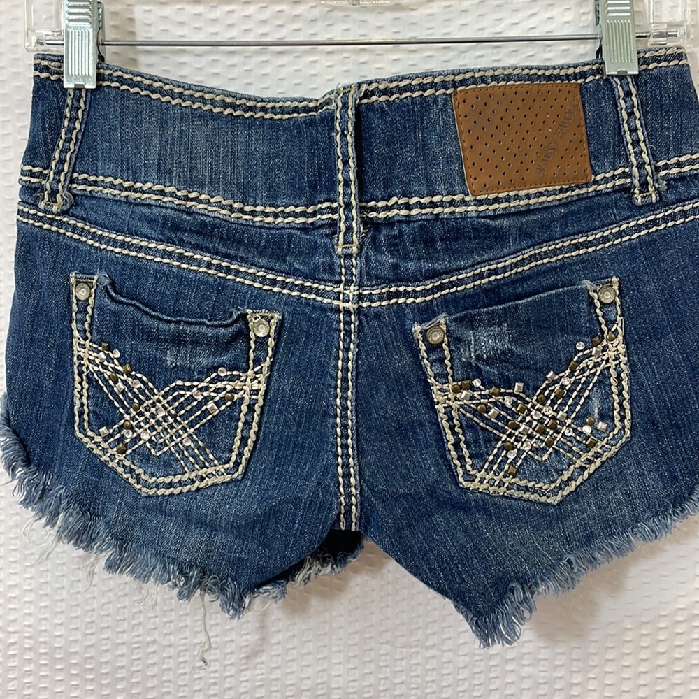 Almost Famous Distressed Low Rise Jean Shorts Size 5